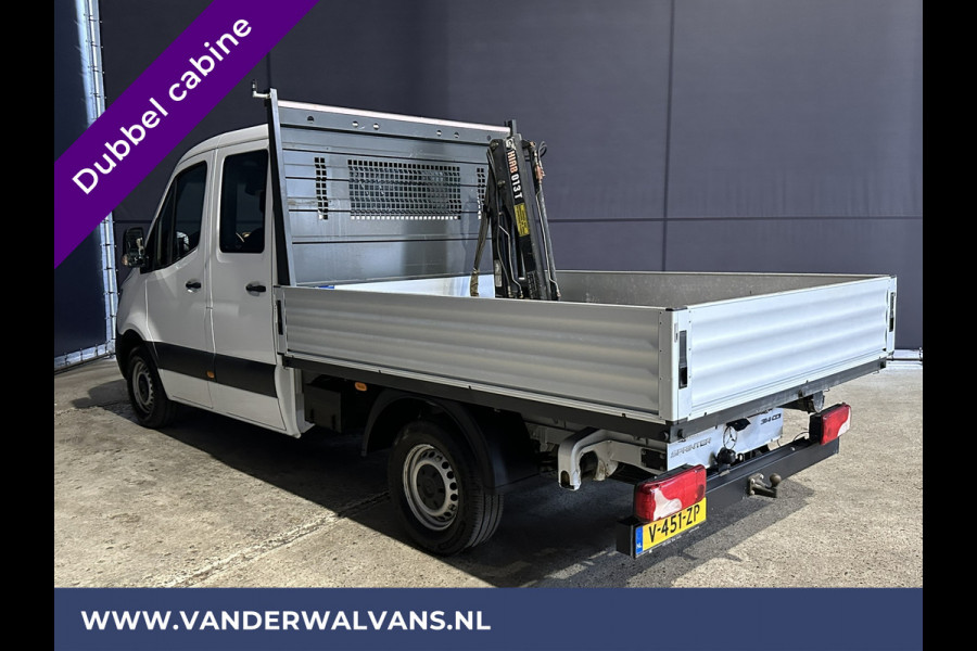 Mercedes-Benz Sprinter 314 CDI 143pk Pick-Up Open Laadbak 1000kg Kraan Dubbele Cabine Euro6 Airco | 3500kg Trekhaak | 6-Zits Apple Carplay, Android Auto, Cruisecontrol