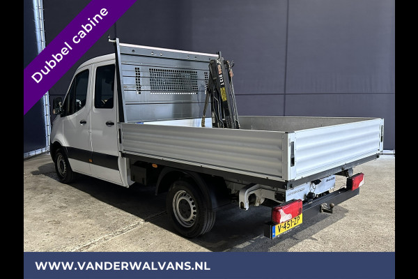 Mercedes-Benz Sprinter 314 CDI 143pk Pick-Up Open Laadbak 1000kg Kraan Dubbele Cabine Euro6 Airco | 3500kg Trekhaak | 6-Zits Apple Carplay, Android Auto, Cruisecontrol
