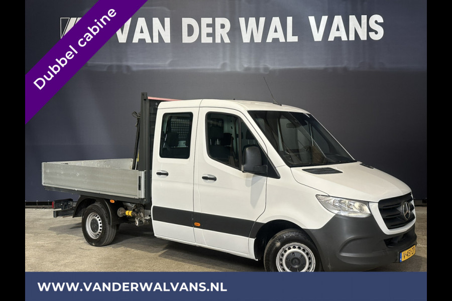 Mercedes-Benz Sprinter 314 CDI 143pk Pick-Up Open Laadbak 1000kg Kraan Dubbele Cabine Euro6 Airco | 3500kg Trekhaak | 6-Zits Apple Carplay, Android Auto, Cruisecontrol