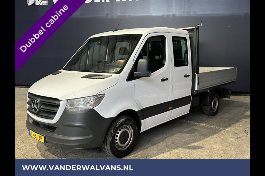 Mercedes-Benz Sprinter 314 CDI 143pk Pick-Up Open Laadbak 1000kg Kraan Dubbele Cabine Euro6 Airco | 3500kg Trekhaak | 6-Zits Apple Carplay, Android Auto, Cruisecontrol