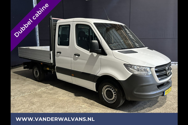 Mercedes-Benz Sprinter 314 CDI 143pk Pick-Up Open Laadbak 1000kg Kraan Dubbele Cabine Euro6 Airco | 3500kg Trekhaak | 6-Zits Apple Carplay, Android Auto, Cruisecontrol