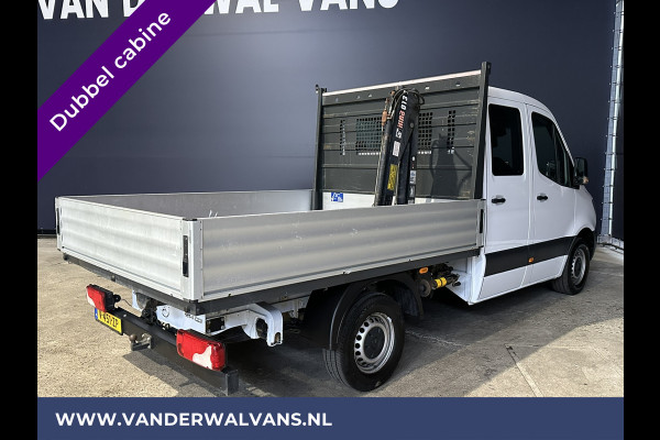 Mercedes-Benz Sprinter 314 CDI 143pk Pick-Up Open Laadbak 1000kg Kraan Dubbele Cabine Euro6 Airco | 3500kg Trekhaak | 6-Zits Apple Carplay, Android Auto, Cruisecontrol
