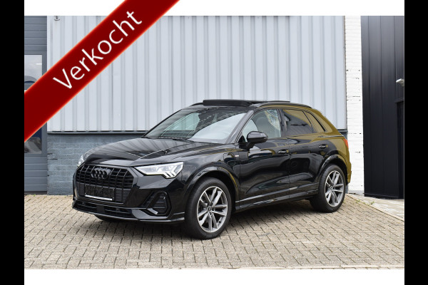 Audi Q3 45 TFSI e 245 Pk S-Line Black Ed Pano Memory Leder Matrix ACC Keyless Sfeer Trekhaak 19 Inch