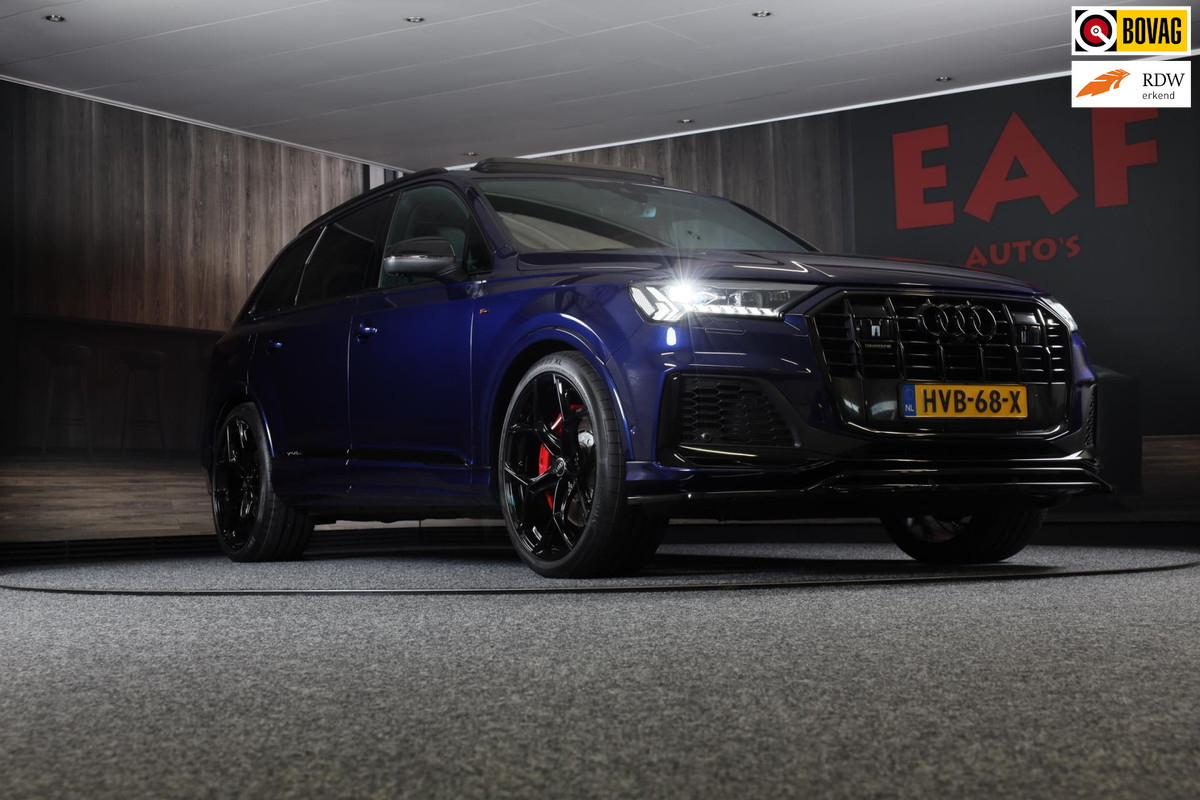 Audi Q7 55 TFSI e Quattro SQ7 Look / Head Up / RS Zetels / Leder / Memory / Acc / F1 / Lane Assist / Massage / Open Pano / 23 Inch Audi Q7 55 TFSI e Quattro SQ7 Look / Head Up / RS Zetels / Leder / Memory / Acc / F1 / Lane Assist / Massage / Open Pano / 23 Inch