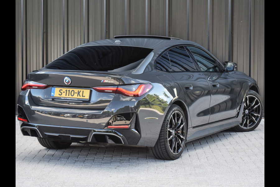 BMW i4 M50 High Executive 84 kWh | M-SPORT | SCHUIF -\- KANTELDAK | HARMAN KARDON | ELEKTR. VERST. STOELEN | STOEL- VERWARMING EN KOELI