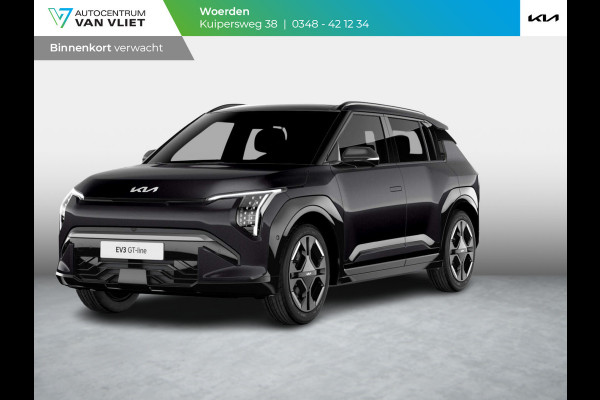 Kia EV3 GT-Line 81.4 kWh | 600km Rijbereik | Navi | 19" | Adapt. Cruise | Clima | Schuif/Kanteldak | Stoel&Stuurverw. | Priv Glass | BSM | Harman Kardon | LED | Private Lease € 614,- Actie !