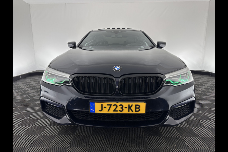 BMW 5 Serie 520d xDrive High Executive Aut. *PANO | FULL-LEATHER | FULL-LED | HEAD-UP | DIGI-COCKPIT | NAVI-FULLMAP | TOP-VIEW | MEMORY-PACK | ECC | PDC | CRUISE | 20''ALU | TOWBAR*