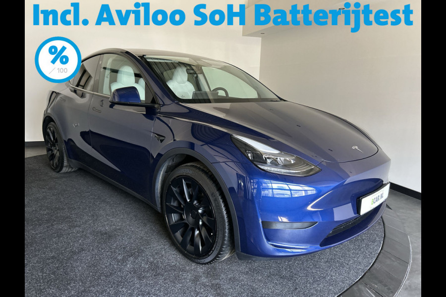 Tesla Model Y RWD 58 kWh | Prachtig blauw | Wit lederen interieur | | Soh (batterijcheck) 93,1 %