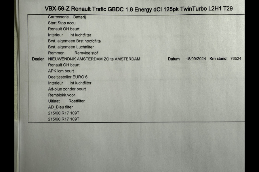 Renault Trafic 1.6 dCi 125 PK EURO 6 T29 L2H1 DC 6 persoons Achteruitrijcamera/navigatie systeem