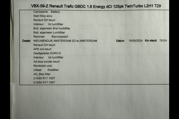 Renault Trafic 1.6 dCi 125 PK EURO 6 T29 L2H1 DC 6 persoons Achteruitrijcamera/navigatie systeem