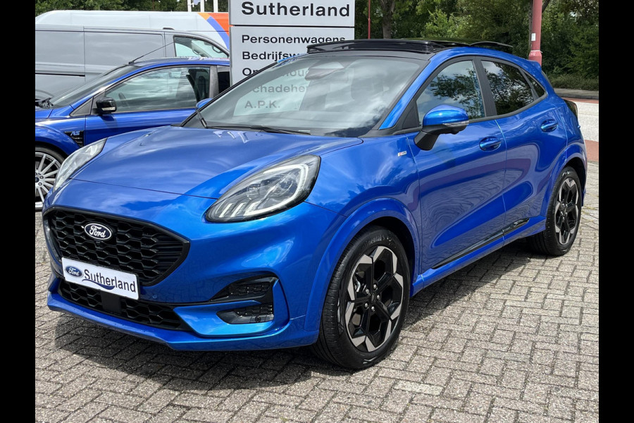 Ford Puma 1.0 EcoBoost Hybrid ST-Line X 155pk Automaat | Panoramadak | Afneembare trekhaak | Winter Pack | Adaptive cruise control | 360 graden camera | Bang&Olufsen | Elektrsiche achterklep | Matrix LED