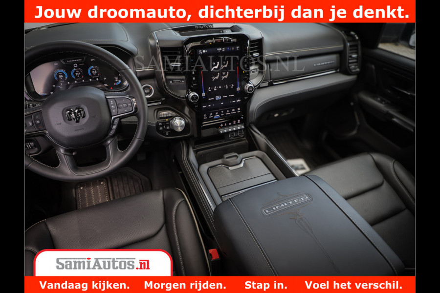 Dodge Ram 1500 Limited Night | 5.7 V8 Hemi Full Option | Comfortabele Dubbele Cabine met Royale 5 Zitplaatsen | De Meest Luxe en Volle Pick-Up in zijn Klasse | BPM vrij | Nu Leverbaar uit Voorraad | Voorraad Nr v45lpr
