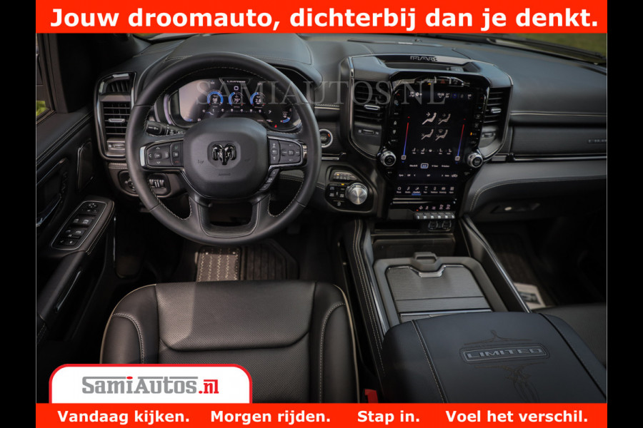 Dodge Ram 1500 Limited Night | 5.7 V8 Hemi Full Option | Comfortabele Dubbele Cabine met Royale 5 Zitplaatsen | De Meest Luxe en Volle Pick-Up in zijn Klasse | BPM vrij | Nu Leverbaar uit Voorraad | Voorraad Nr v45lpr