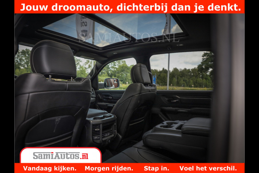Dodge Ram 1500 Limited Night | 5.7 V8 Hemi Full Option | Comfortabele Dubbele Cabine met Royale 5 Zitplaatsen | De Meest Luxe en Volle Pick-Up in zijn Klasse | BPM vrij | Nu Leverbaar uit Voorraad | Voorraad Nr v45lpr