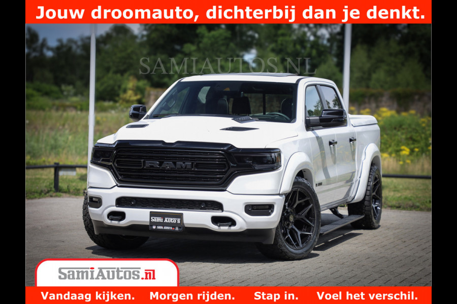 Dodge Ram 1500 Limited Night | 5.7 V8 Hemi Full Option | Comfortabele Dubbele Cabine met Royale 5 Zitplaatsen | De Meest Luxe en Volle Pick-Up in zijn Klasse | BPM vrij | Nu Leverbaar uit Voorraad | Voorraad Nr v45lpr