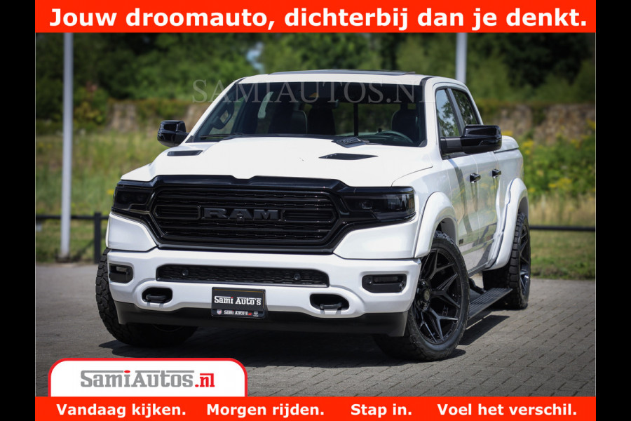 Dodge Ram 1500 Limited Night | 5.7 V8 Hemi Full Option | Comfortabele Dubbele Cabine met Royale 5 Zitplaatsen | De Meest Luxe en Volle Pick-Up in zijn Klasse | BPM vrij | Nu Leverbaar uit Voorraad | Voorraad Nr v45lpr