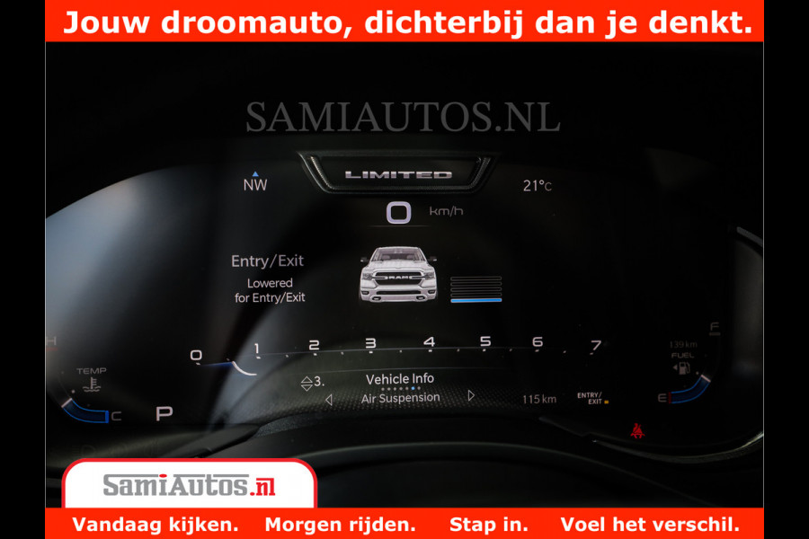 Dodge Ram 1500 Limited Night | 5.7 V8 Hemi Full Option | Comfortabele Dubbele Cabine met Royale 5 Zitplaatsen | De Meest Luxe en Volle Pick-Up in zijn Klasse | BPM vrij | Nu Leverbaar uit Voorraad | Voorraad Nr v45lpr