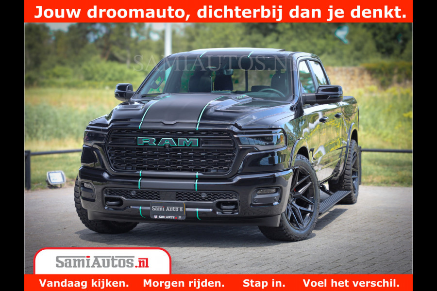 Dodge Ram 1500 Limited Night H.O 540HP 706Nm | Massage + Full Option | De Meest Luxe en Volle Pick-Up in zijn Klasse | Comfortabele Dubbele Cabine met Royale 5 Zitplaatsen | BPM vrij | Nu Leverbaar uit Voorraad | Voorraad Nr 2370 - 5411