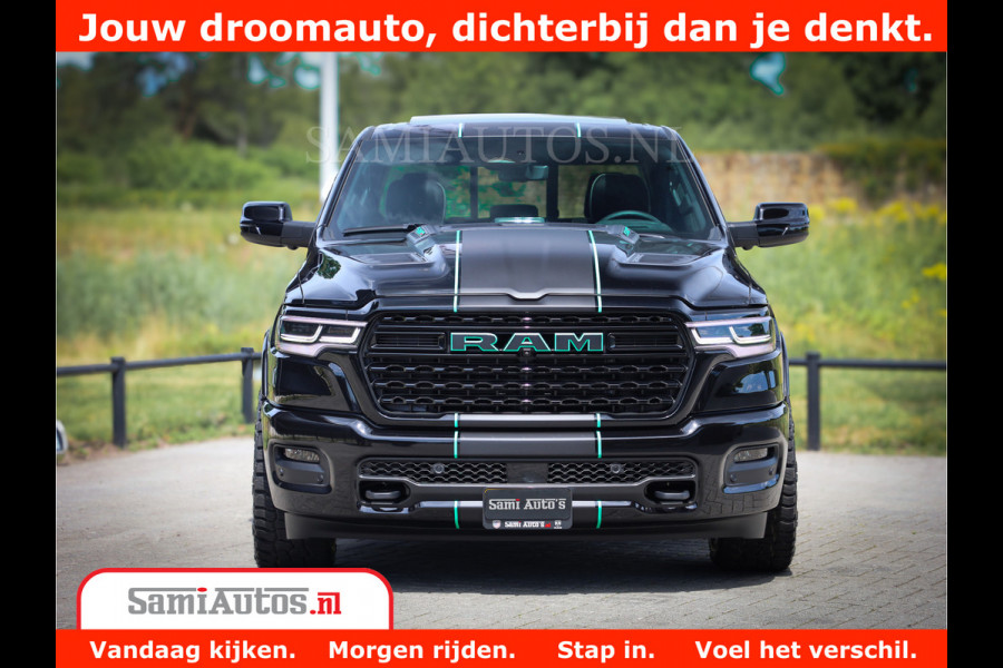 Dodge Ram 1500 Limited Night H.O 540HP 706Nm | Massage + Full Option | De Meest Luxe en Volle Pick-Up in zijn Klasse | Comfortabele Dubbele Cabine met Royale 5 Zitplaatsen | BPM vrij | Nu Leverbaar uit Voorraad | Voorraad Nr 2370 - 5411