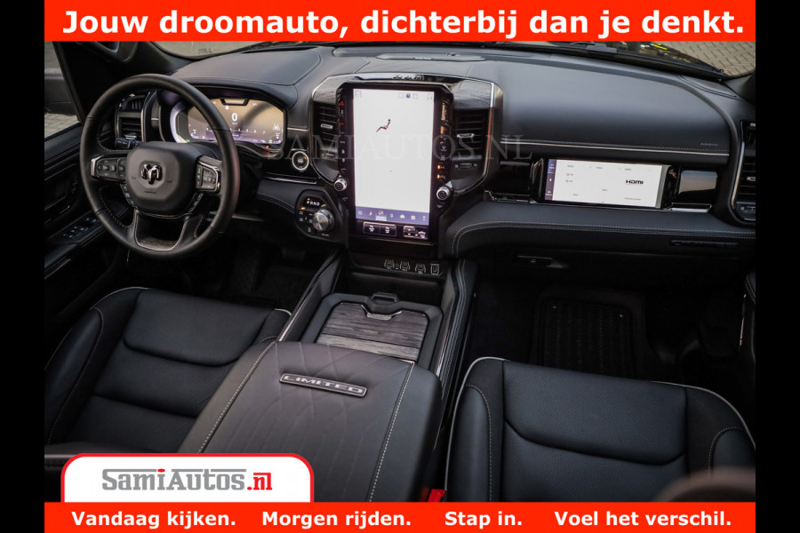 Dodge Ram 1500 Limited Night H.O 540HP 706Nm | Massage + Full Option | De Meest Luxe en Volle Pick-Up in zijn Klasse | Comfortabele Dubbele Cabine met Royale 5 Zitplaatsen | BPM vrij | Nu Leverbaar uit Voorraad | Voorraad Nr 2370 - 5411