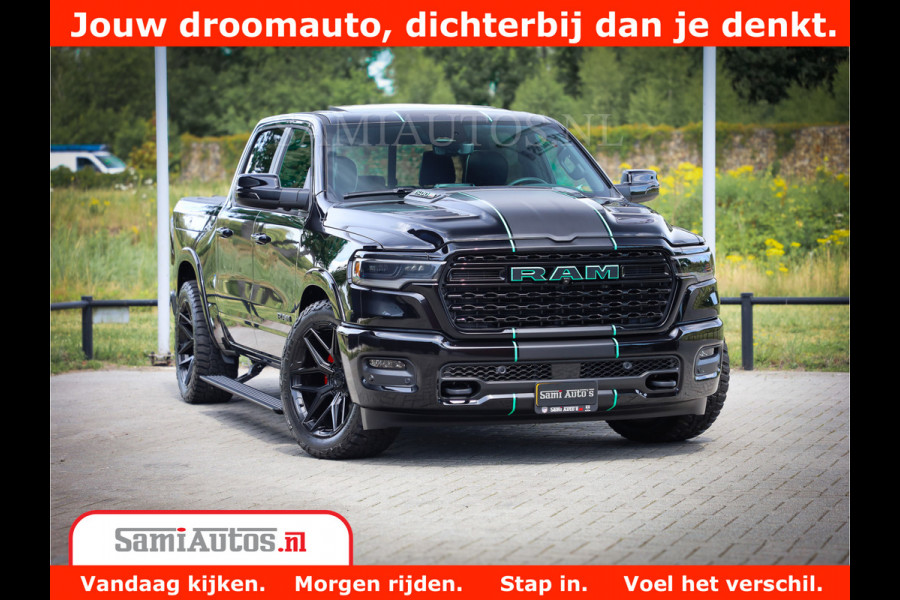 Dodge Ram 1500 Limited Night H.O 540HP 706Nm | Massage + Full Option | De Meest Luxe en Volle Pick-Up in zijn Klasse | Comfortabele Dubbele Cabine met Royale 5 Zitplaatsen | BPM vrij | Nu Leverbaar uit Voorraad | Voorraad Nr 2370 - 5411