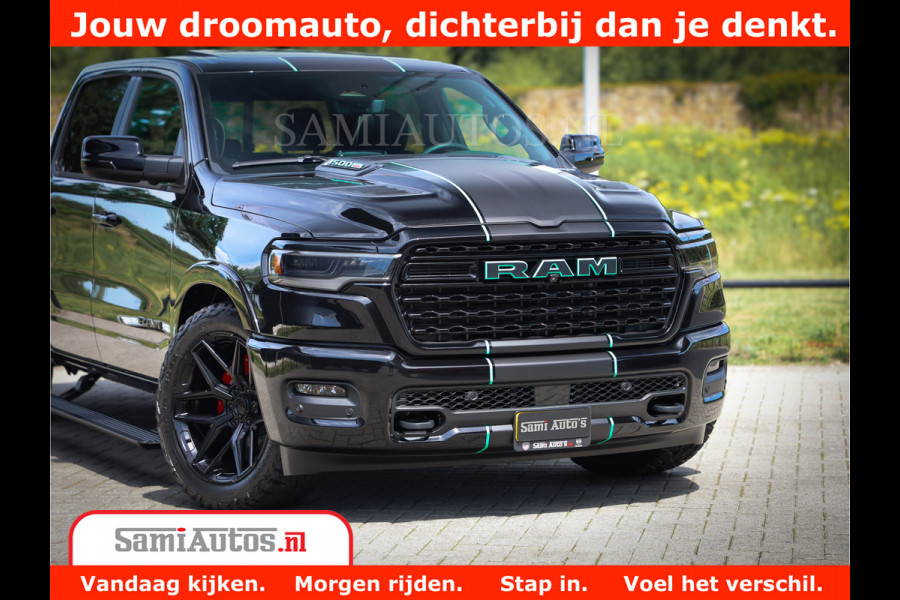 Dodge Ram 1500 Limited Night H.O 540HP 706Nm | Massage + Full Option | De Meest Luxe en Volle Pick-Up in zijn Klasse | Comfortabele Dubbele Cabine met Royale 5 Zitplaatsen | BPM vrij | Nu Leverbaar uit Voorraad | Voorraad Nr 2370 - 5411