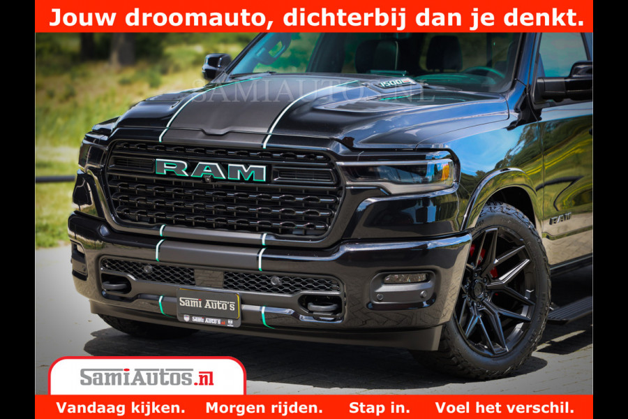 Dodge Ram 1500 Limited Night H.O 540HP 706Nm | Massage + Full Option | De Meest Luxe en Volle Pick-Up in zijn Klasse | Comfortabele Dubbele Cabine met Royale 5 Zitplaatsen | BPM vrij | Nu Leverbaar uit Voorraad | Voorraad Nr 2370 - 5411