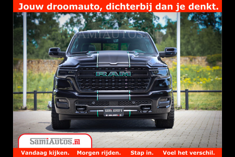 Dodge Ram 1500 Limited Night H.O 540HP 706Nm | Massage + Full Option | De Meest Luxe en Volle Pick-Up in zijn Klasse | Comfortabele Dubbele Cabine met Royale 5 Zitplaatsen | BPM vrij | Nu Leverbaar uit Voorraad | Voorraad Nr 2370 - 5411