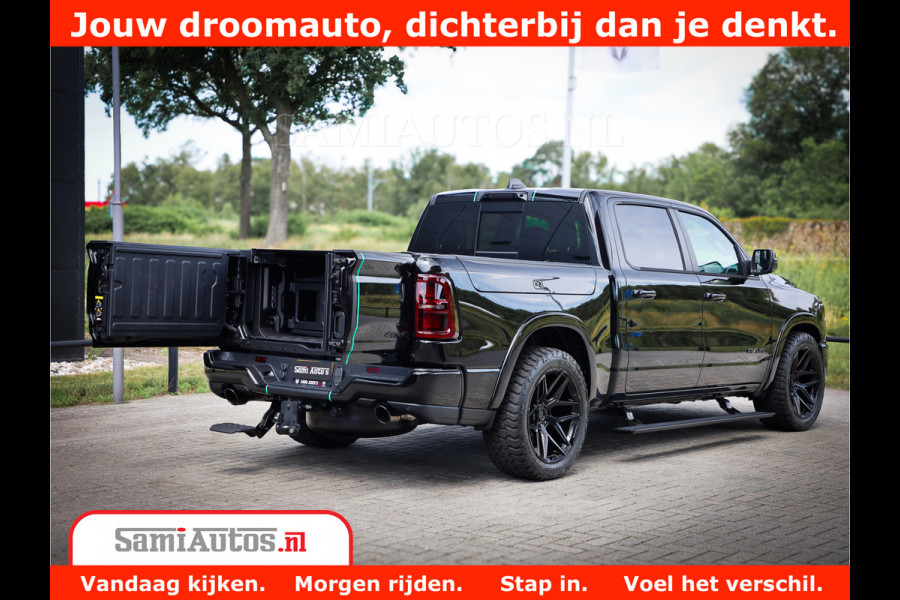 Dodge Ram 1500 Limited Night H.O 540HP 706Nm | Massage + Full Option | De Meest Luxe en Volle Pick-Up in zijn Klasse | Comfortabele Dubbele Cabine met Royale 5 Zitplaatsen | BPM vrij | Nu Leverbaar uit Voorraad | Voorraad Nr 2370 - 5411