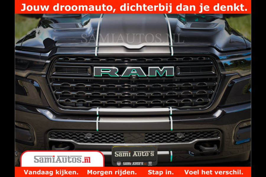 Dodge Ram 1500 Limited Night H.O 540HP 706Nm | Massage + Full Option | De Meest Luxe en Volle Pick-Up in zijn Klasse | Comfortabele Dubbele Cabine met Royale 5 Zitplaatsen | BPM vrij | Nu Leverbaar uit Voorraad | Voorraad Nr 2370 - 5411