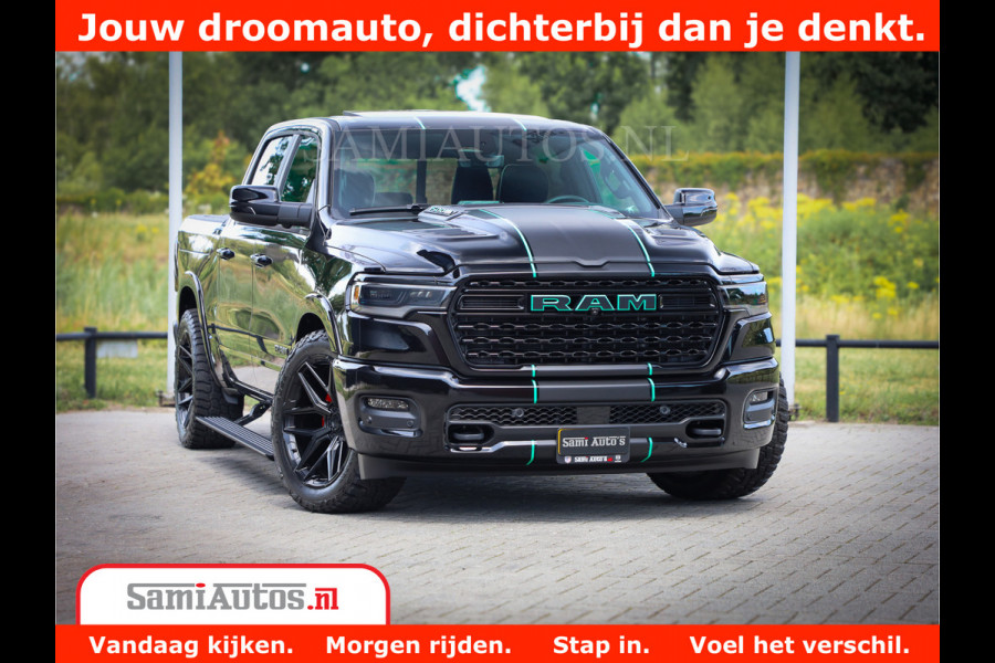 Dodge Ram 1500 Limited Night H.O 540HP 706Nm | Massage + Full Option | De Meest Luxe en Volle Pick-Up in zijn Klasse | Comfortabele Dubbele Cabine met Royale 5 Zitplaatsen | BPM vrij | Nu Leverbaar uit Voorraad | Voorraad Nr 2370 - 5411