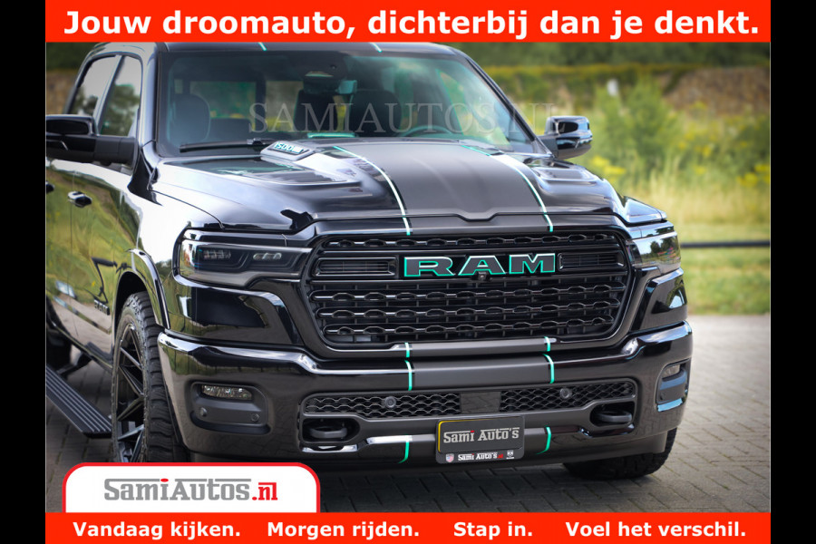 Dodge Ram 1500 Limited Night H.O 540HP 706Nm | Massage + Full Option | De Meest Luxe en Volle Pick-Up in zijn Klasse | Comfortabele Dubbele Cabine met Royale 5 Zitplaatsen | BPM vrij | Nu Leverbaar uit Voorraad | Voorraad Nr 2370 - 5411