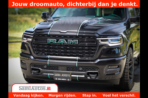 Dodge Ram 1500 Limited Night H.O 540HP 706Nm | Massage + Full Option | De Meest Luxe en Volle Pick-Up in zijn Klasse | Comfortabele Dubbele Cabine met Royale 5 Zitplaatsen | BPM vrij | Nu Leverbaar uit Voorraad | Voorraad Nr 2370 - 5411