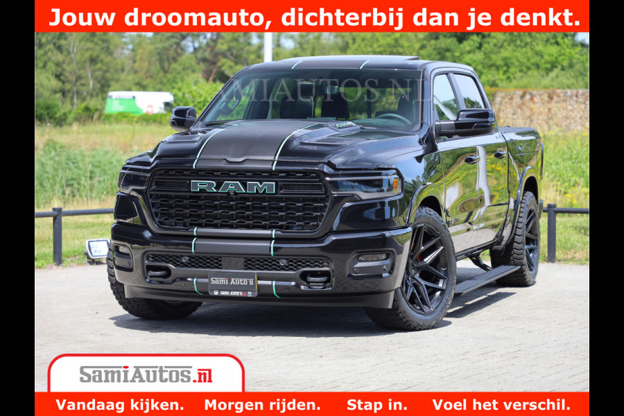 Dodge Ram 1500 Limited Night H.O 540HP 706Nm | Massage + Full Option | De Meest Luxe en Volle Pick-Up in zijn Klasse | Comfortabele Dubbele Cabine met Royale 5 Zitplaatsen | BPM vrij | Nu Leverbaar uit Voorraad | Voorraad Nr 2370 - 5411