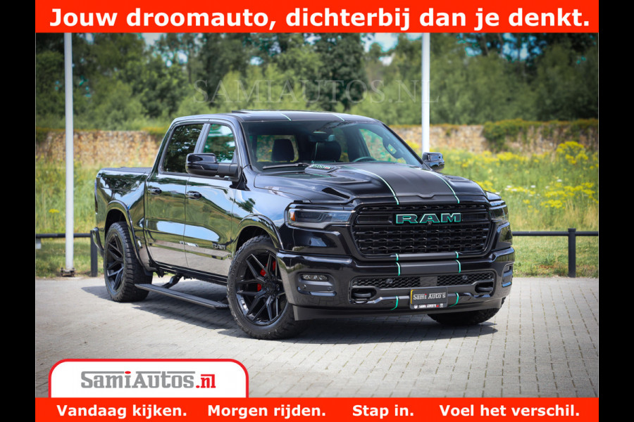 Dodge Ram 1500 Limited Night H.O 540HP 706Nm | Massage + Full Option | De Meest Luxe en Volle Pick-Up in zijn Klasse | Comfortabele Dubbele Cabine met Royale 5 Zitplaatsen | BPM vrij | Nu Leverbaar uit Voorraad | Voorraad Nr 2370 - 5411