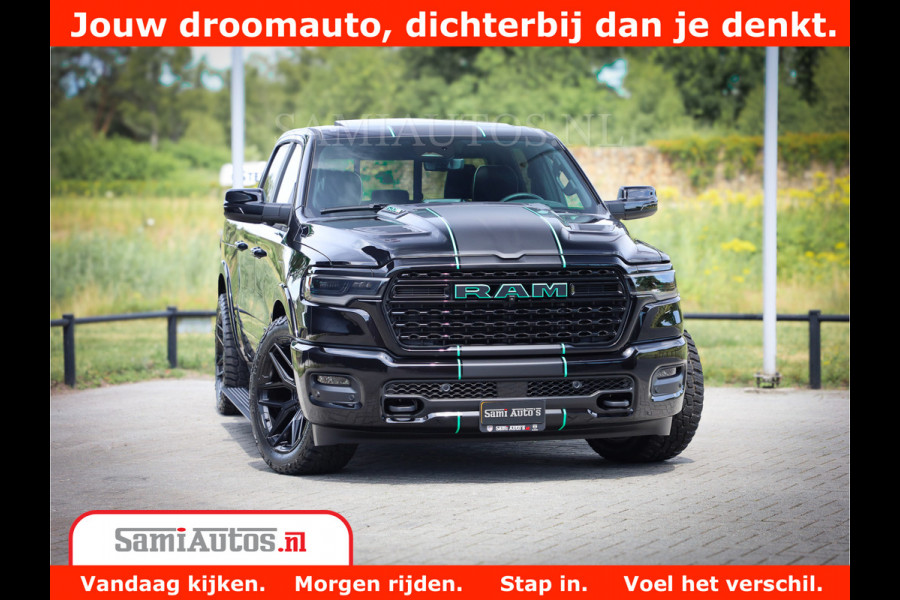Dodge Ram 1500 Limited Night H.O 540HP 706Nm | Massage + Full Option | De Meest Luxe en Volle Pick-Up in zijn Klasse | Comfortabele Dubbele Cabine met Royale 5 Zitplaatsen | BPM vrij | Nu Leverbaar uit Voorraad | Voorraad Nr 2370 - 5411