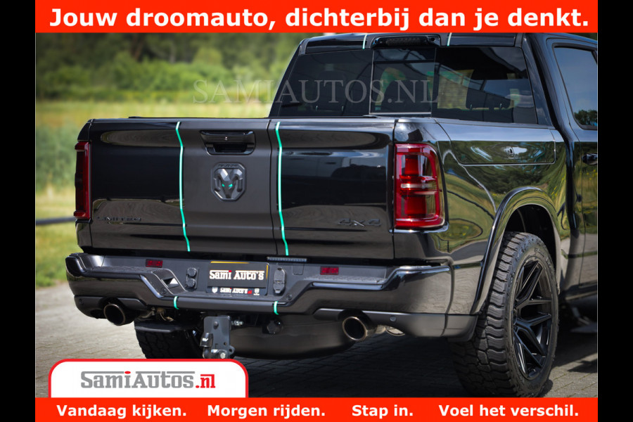 Dodge Ram 1500 Limited Night H.O 540HP 706Nm | Massage + Full Option | De Meest Luxe en Volle Pick-Up in zijn Klasse | Comfortabele Dubbele Cabine met Royale 5 Zitplaatsen | BPM vrij | Nu Leverbaar uit Voorraad | Voorraad Nr 2370 - 5411