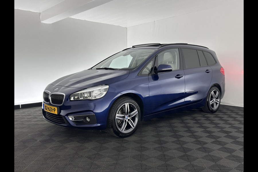 BMW 2 Serie Gran Tourer 218D High Executive Luxury-Line 7-Pers Aut. *PANO | NAVI-FULLMAP | LUXURY-LEATHER | FULL-LED | ECC | KEYLESS | HEATED-COMFORTSEATS | SHIFT-PADDLES | AMBIENT-LIGHT | CAMERA | HEAD UP | PDC | TOWBAR | 17"ALU*