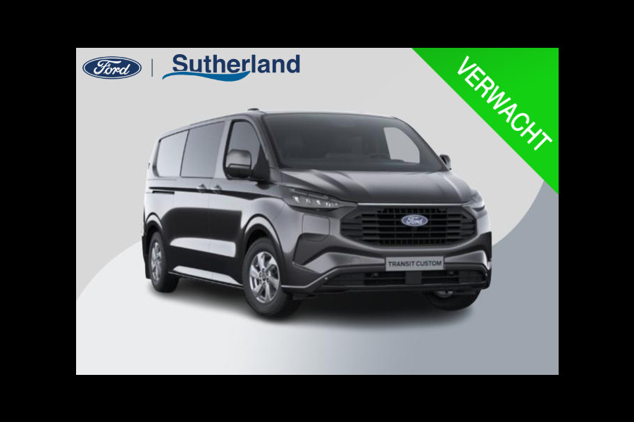 Ford Transit Custom 320 2.5 PHEV L2H1 Limited DC 233pk | Dubbele Cabine | Dubbele zijschuifdeur | 8-weg verstelbare verwarmbare passagiersstoel | Inklapbare trekhaak | 17 inch lichtmetalen velgen | Driver Assistance Pack Premium  | Verwarmbaar stuurwiel | Bekleding zijwand en achterdeuren (volledig) |  | PRIJS EX. BTW INCL. BPM