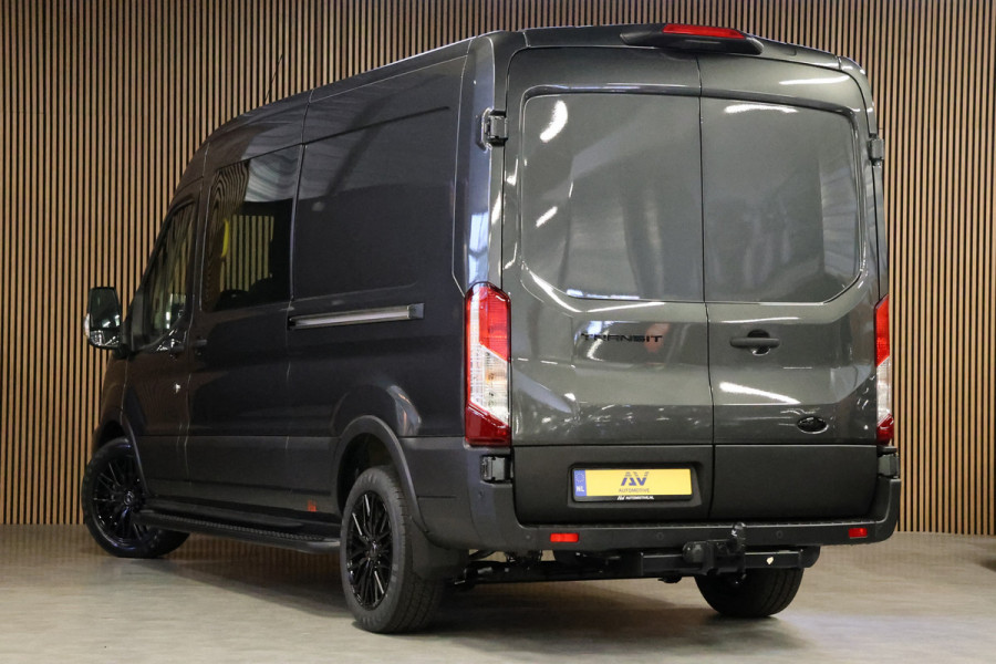 Ford Transit 350 2.0 TDCI L3H2 165PK AUT Limited DC | 7-Zitter | L+R Schuifdeur | 360 Camera | ACC | Navigatie | Bi-Xenon | Lane assist | BLIS | CarPlay | Trekhaak | Dubbel Cabine | Facelift model MY2025