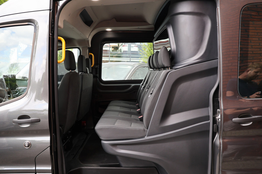 Ford Transit 350 2.0 TDCI L3H2 165PK AUT Limited DC | 7-Zitter | L+R Schuifdeur | 360 Camera | ACC | Navigatie | Bi-Xenon | Lane assist | BLIS | CarPlay | Trekhaak | Dubbel Cabine | Facelift model MY2025