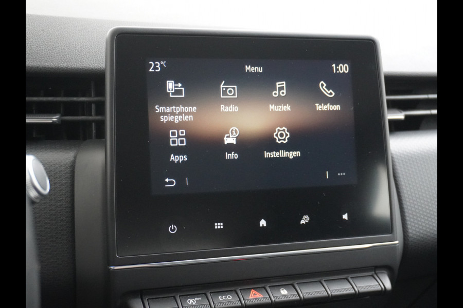 Renault Clio 1.0T101PK Apple Carplay Android Navi* Airco Cruise C Keyless Led DAB Zen Lmv Lichtsensor Bluetooth ESP Verkeersbord detectie Hill hold 1.065KG Lediggewicht, laag in de wegenbelasting