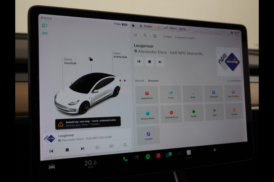 Tesla Model 3 RWD SR+ 60kWh 325PK FSD 3-Computer 18" AutoPilot Leder PanoDak Adaptive-Cruise Lmv Camera's Elektr.-Stuur+Stoelen+Spiegels+Geheu Navi LED Comfortstoelen ACC DAB Voorverwarmen interieur via App Keyless via Telefoonsleutel One-Pedal-Drive Origineel Nederlandse auto tot 11kw laden thuis! 1.584kg licht! Accu Garantie tot 31-03-2028/160.000km
