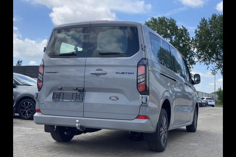 Ford Transit Custom 340 2.5 PHEV L2H1 Limited 233pk | Kombi | Incl. BTW/BPM | Dubbele zijschuifdeur | Privacy Glass | Inklapbare trekhaak | 17 inch lichtmetalen velgen | Driver Assistance Pack Premium | Verwarmbaar stuurwiel