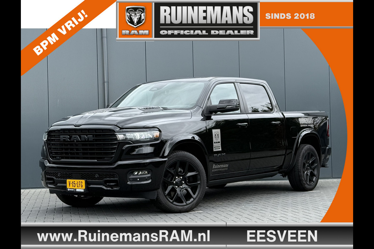 Dodge Ram 1500 3.0 420 PK LARAMIE PREMIUM / DEMO KORTING RIJKLAAR MET LPG! / HURRICANE / 2025 MODEL / NIGHT EDITION / LUCHTVERING / PANO / Dodge Ram 1500 3.0 420 PK LARAMIE PREMIUM / DEMO KORTING RIJKLAAR MET LPG! / HURRICANE / 2025 MODEL / NIGHT EDITION / LUCHTVERING / PANO /