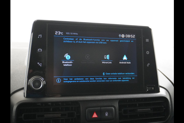Peugeot Partner 1.5 BlueHDI Premium Euro 6 Navi PDC Apple Carplay Android Mirror-Link Airco Cruise Control Bluetooth Led PDC Connected services Betonplex Lat om Lat betimmering Schuifdeur Wifi 1e Eigenaar Euro 6