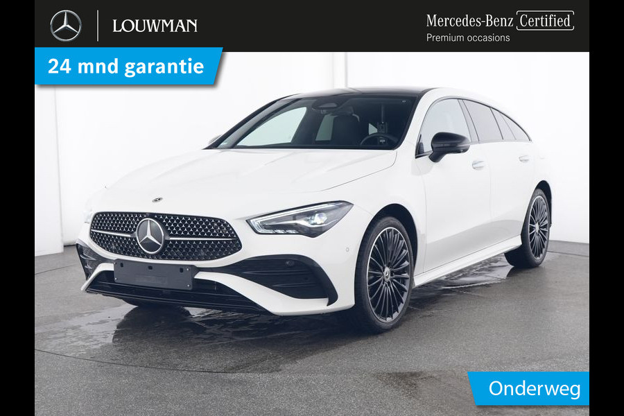 Mercedes-Benz CLA-Klasse Shooting Brake 250 e AMG Face Lift Plug-In Hybride | Edition AMG Line | Panorama Schuif-Kanteldak | 19 Inch AMG Velgen | AC en DC laden | Stuur en Stoelverwarming. Inclusief 24 maanden MB Certified garantie voor Europa.