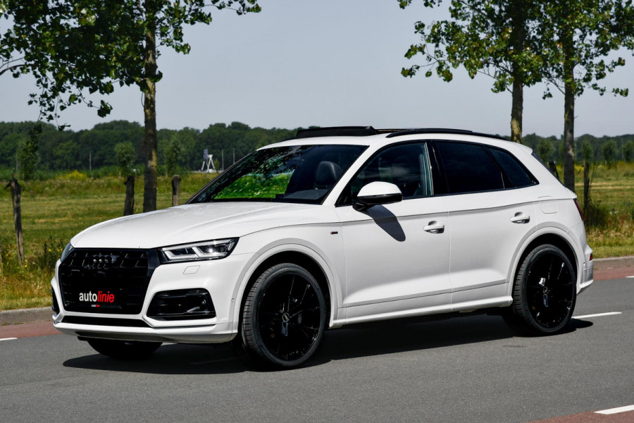 Audi Q5 55 TFSI e quattro Competition 3x S-Line. Luchtv, Pano, ACC, 360, B&O, Trekh, Stuurvw, Keyless, Matrix, CarPlay, Dodeh!