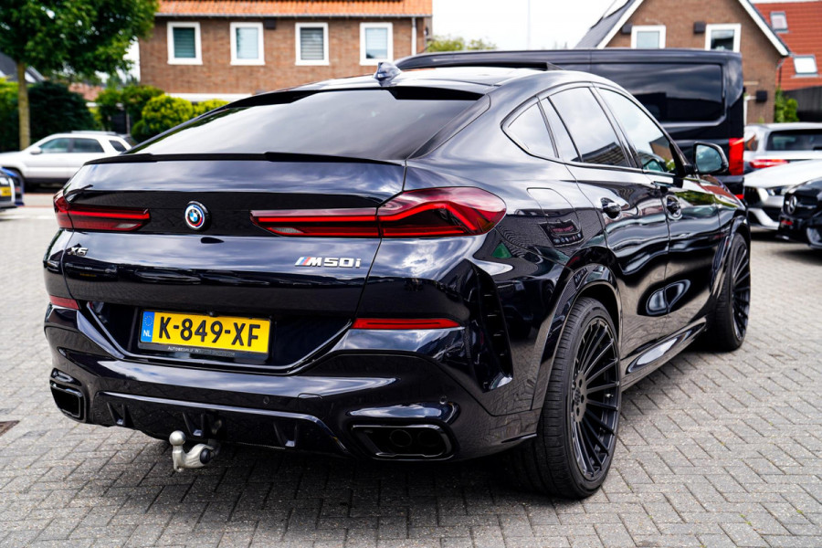BMW X6 M50i High Executive | Carbon inleg | Krystallen Pook | Harman/Kardon | X6M look | 360 | Uitlaatklep | BMW Drive Assisted |