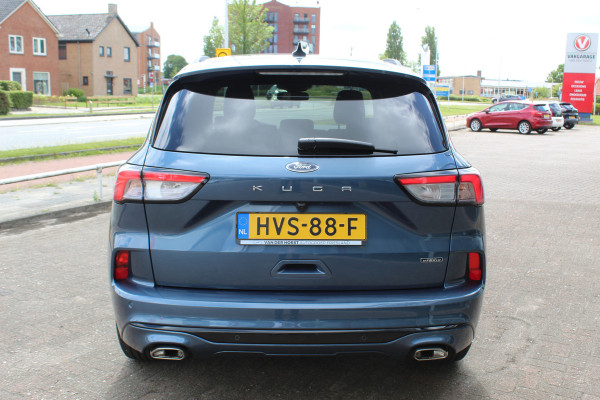 Ford Kuga 2.5-225pk PHEV ST-Line X. , Mooie Hoge zit , 1500kg Trekgewicht Hybride rijden voor een redelijke prijs ! Stoel- en voorraamverwarming, B&O soundsystem, navigatie, telefoonvoorb., metallic lak, LM wielen, side- en lane assist, camera v+a, adaptive cruise control, elektr. achterklep etc., etc.
